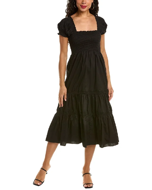 women's party dressesO.P.T. Square Neck Smocked Maxi Dress