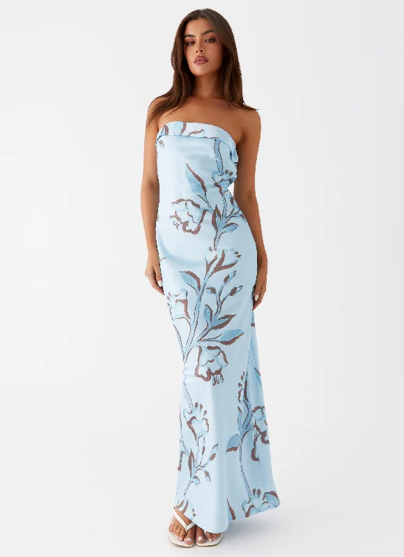 women's maxi dressesSummer Lover Maxi Dress - Blue Floral