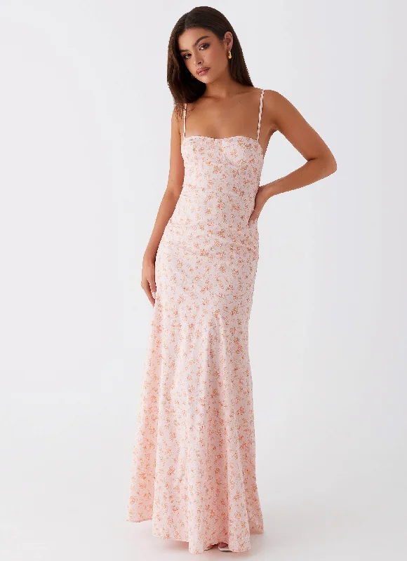 Long-Sleeve DressBritney Maxi Dress - Pink Ditsy Floral