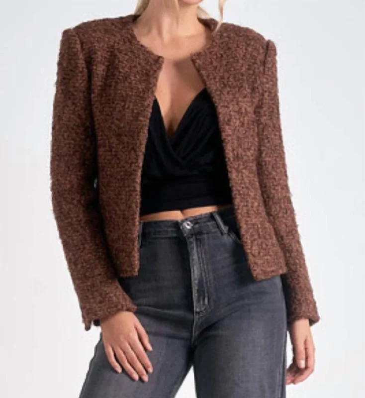 Gloria Jacket In Brown Melange