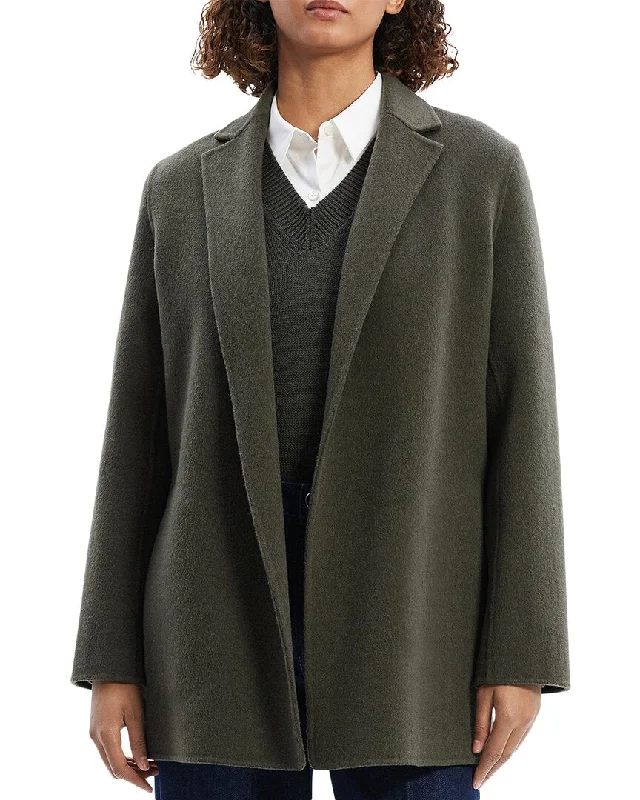 Theory Wool & Cashmere-Blend Clean Blazer Coat