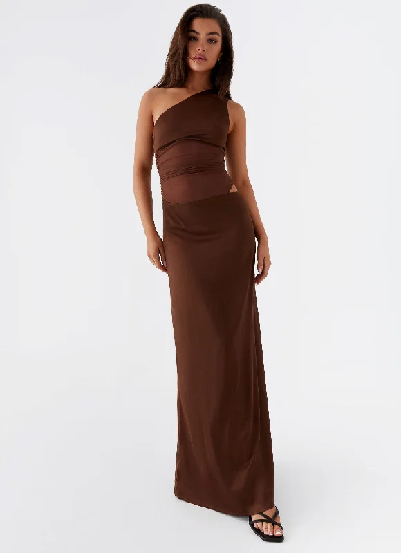 Crepe DressJuliette Maxi Dress - Chocolate