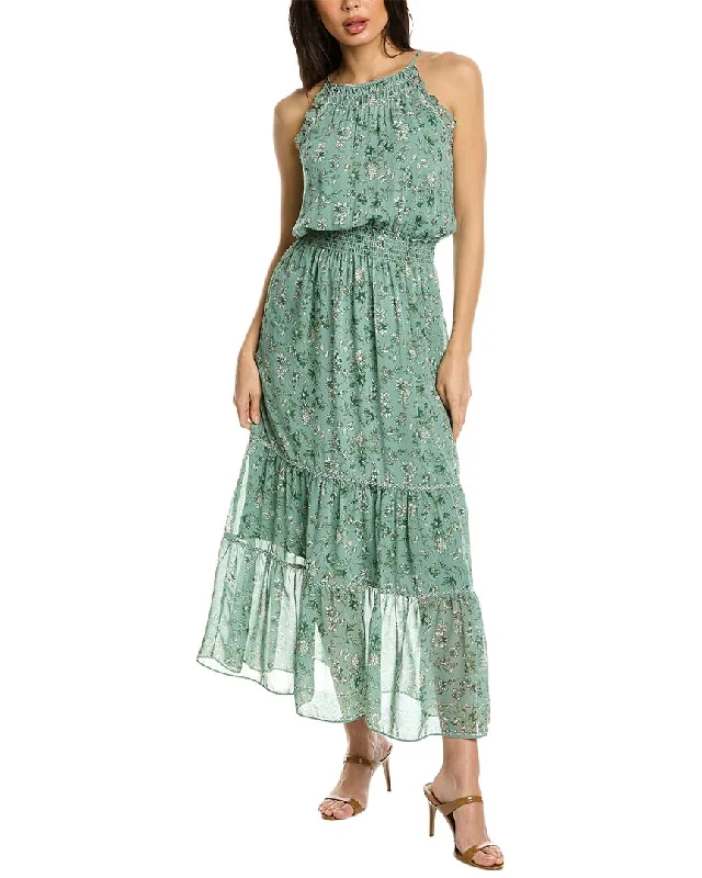 Ruffled Hem DressMax Studio Embroidered Maxi Dress