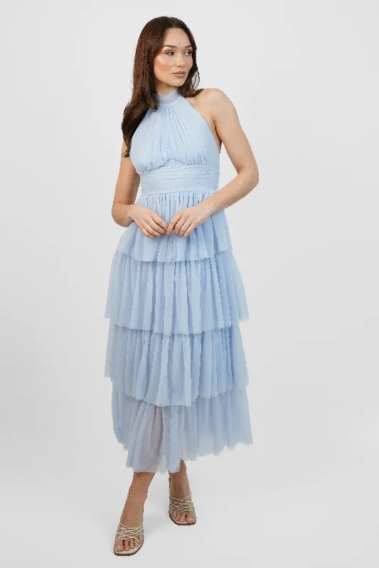 Glamour DressAriana Tulle Maxi Dress in Light Blue