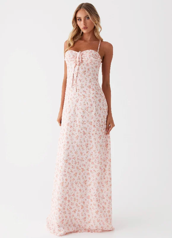 Velvet DressAveline Bustier Maxi Dress - Pink Ditsy Floral