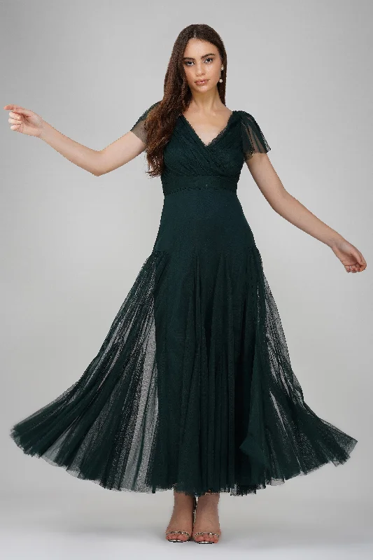 Floor-Length DressGally Maxi Dress in Emerald Green