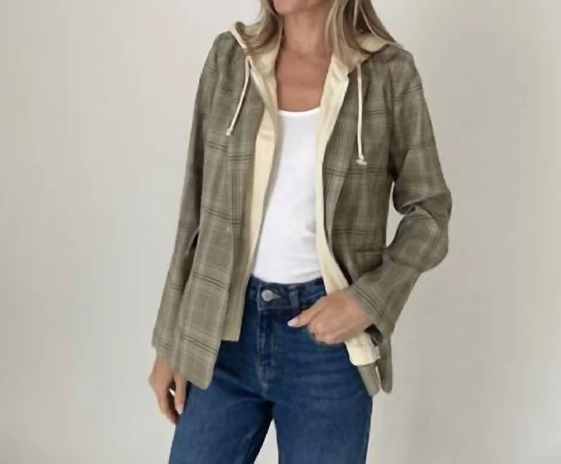 Drew Plaid Blazer In Brown