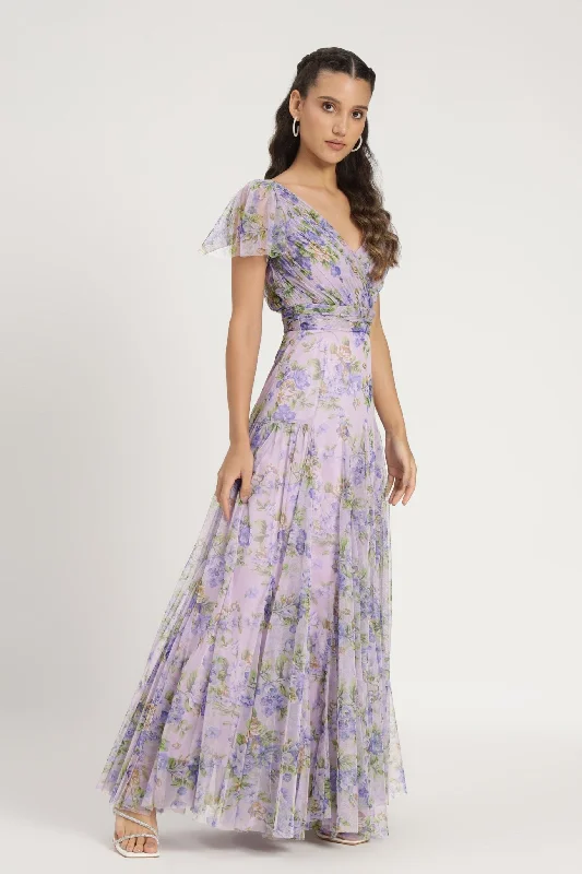 women's bespoke dressesGally Maxi Dress in Lilac Print