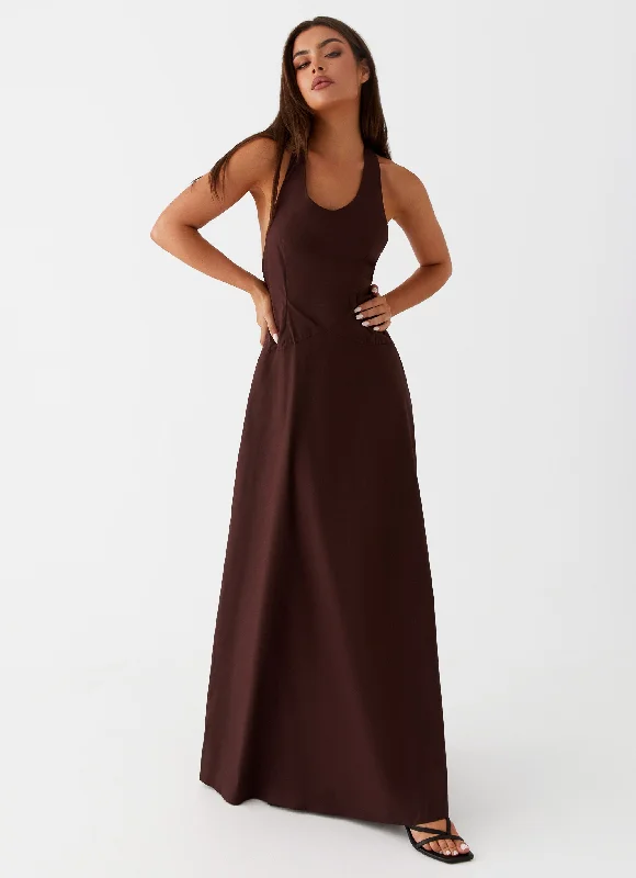 women's neon dressesVestige Maxi Dress - Chocolate