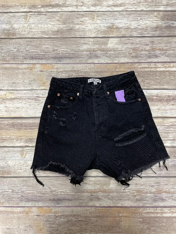 women's zippered shortsBlack Denim Shorts Cme, Size S