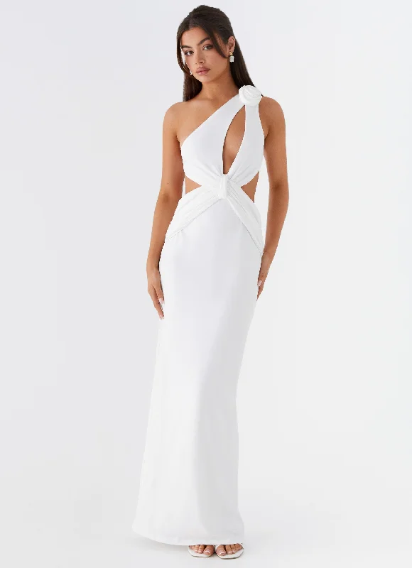 women's empire-line dressesLovesome Rosa Maxi Dress - White