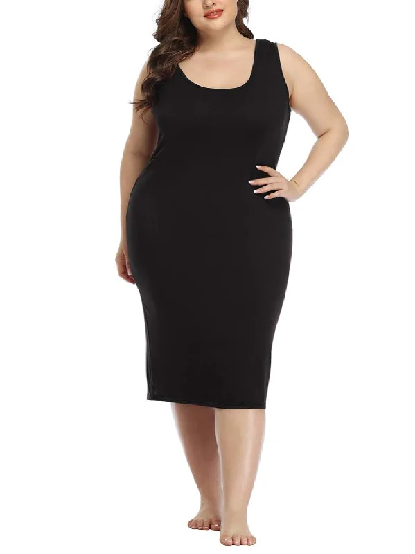 women's halter dressesMakayla Plus Size Bodycon Tank Dress