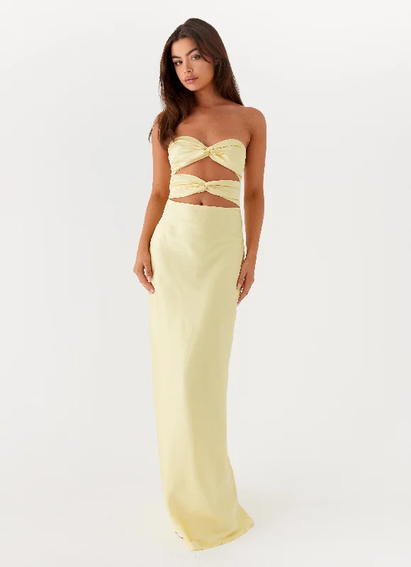 Laced DressTianna Strapless Maxi Dress - Yellow