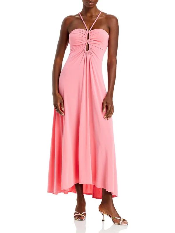 women's A-line dressesJulieta Womens Halter Cut Out Maxi Dress