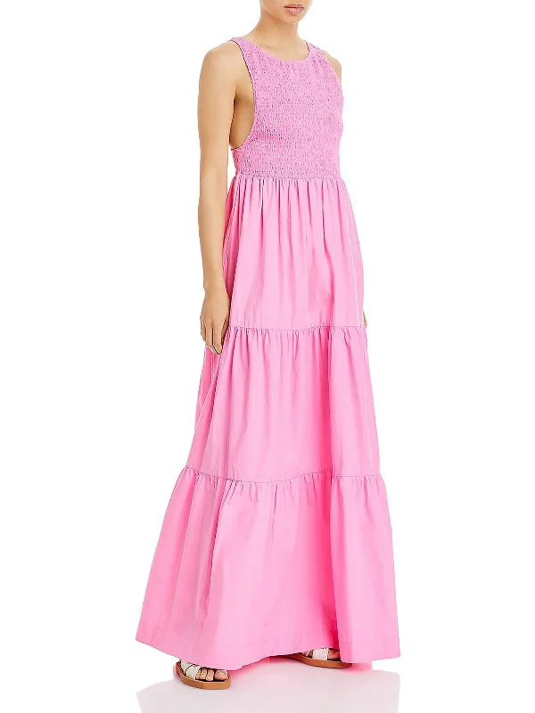 women's sleeveless dressesWomens Tiered Low Back Maxi Dress