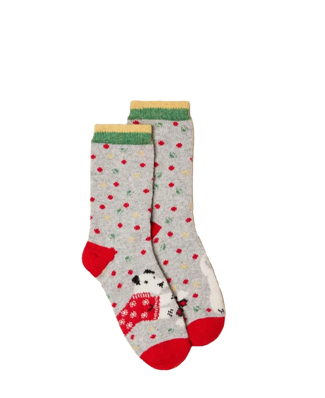 Seamed SocksChristmas Dog Socks - Grey Multi