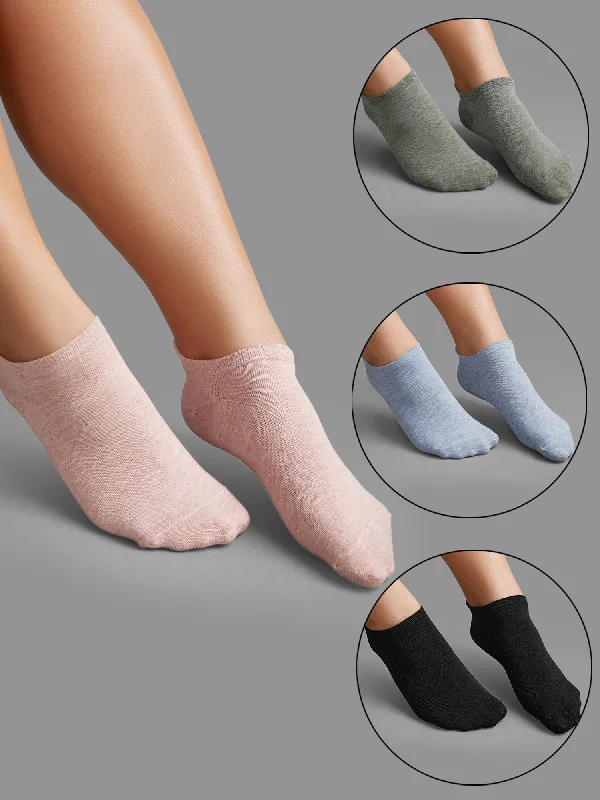 Geometric Socks4 pairs Plain Smile Embroidered Socks