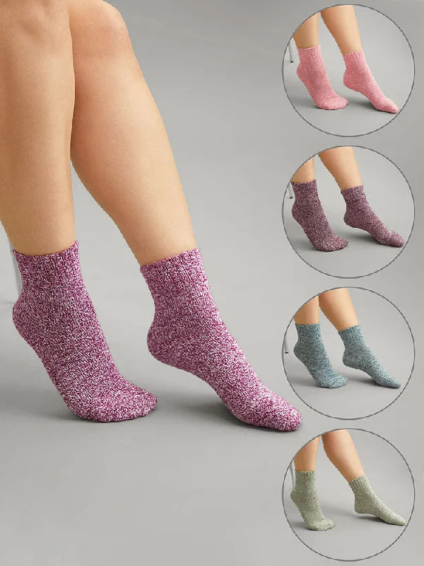 Ribbed Socks5 Pairs Christmas Heather Mid Calf Socks Set