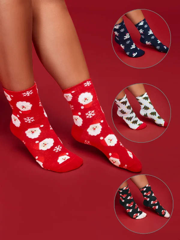 Minimalist SocksHoliday Printed Four-Pair Socks Set