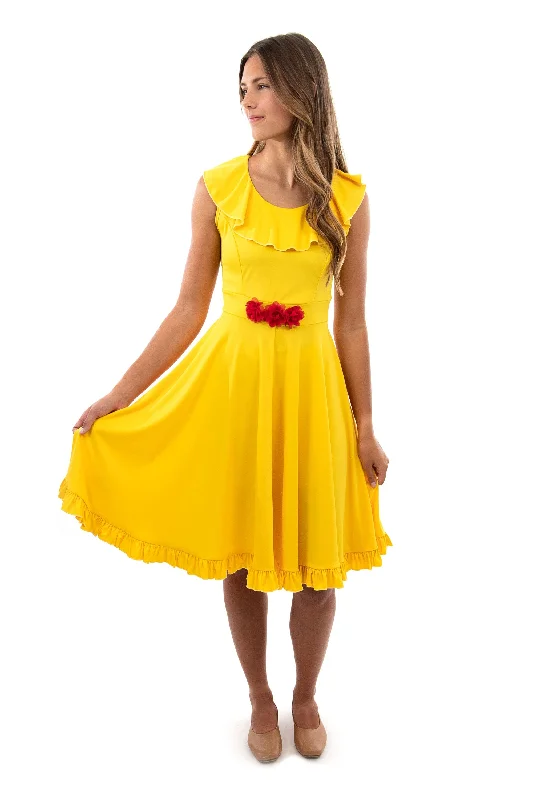 women's mother of the bride dressesAdult Yellow Beauty Twirl Dress