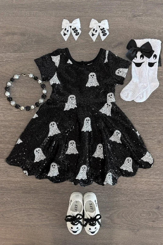 women's empire waist dressesBlack Sequin Ghost Dress