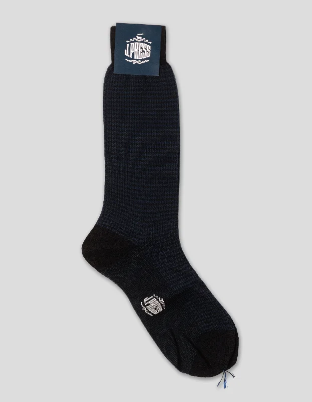 Low-Maintenance SocksHOUNDSCHECK WOOL SOCKS - NAVY/BLUE