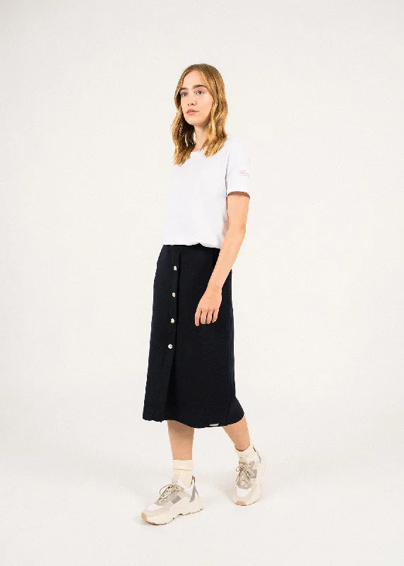 Petite DressIle Lacroix Buttoned Wool Skirt - SAINT JAMES x Romain Brifault (NAVY)