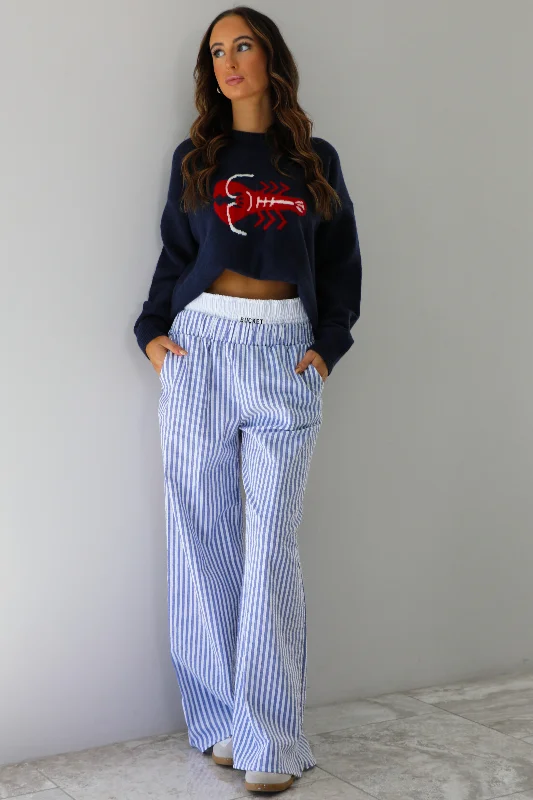 Zip-Up DressLobster Sweater: Navy/Multi