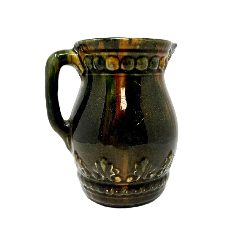 women's vintage dressesMajolica Pitcher with Fleur de Lis Motif