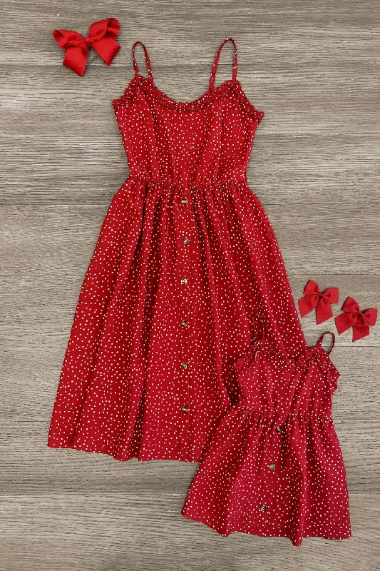 women's travel dressesMom & Me - Red Polka Dot Dress