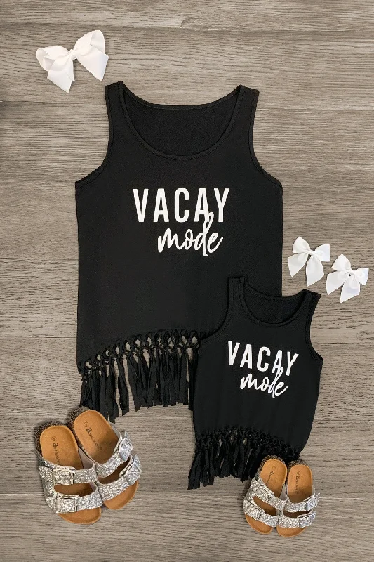 women's limited-edition dressesMom & Me - "Vacay Mode" Black Tank Top