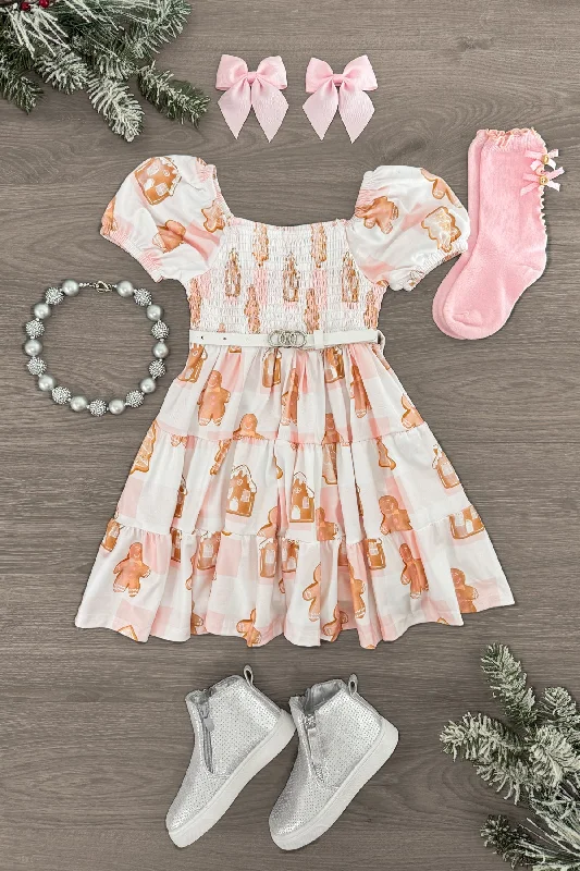 Scoop-Neck DressPink Gingerbread Cookie Dress