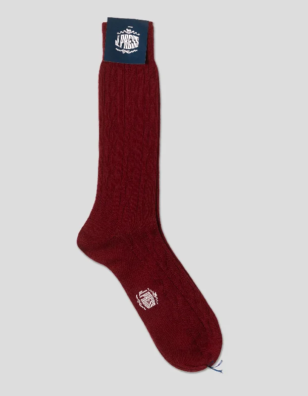 Running SocksWOOL CABLE  SOCKS - BURGUNDY