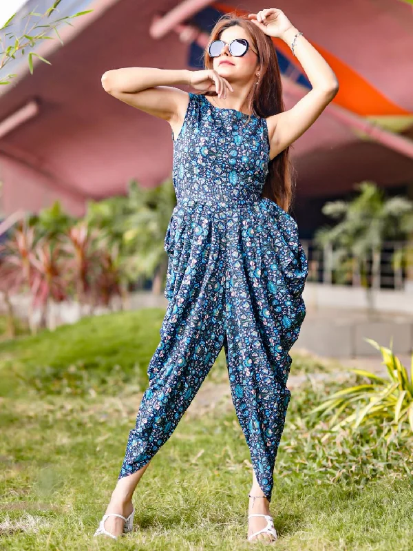 women's jumpsuits for machine-washable fabricsElasticated Ethnic Dhoti Jumpsuit