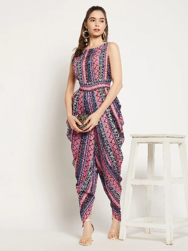 women's formal jumpsuitsElasticated Ethnic Dhoti Jumpsuit