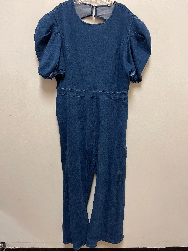 women's jumpsuits for fallJumpsuit By Ashley Stewart In Blue, Size: 1x