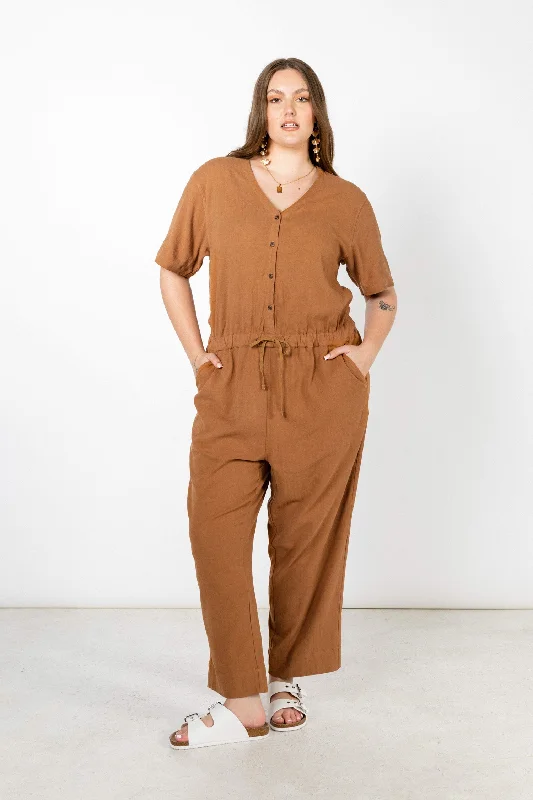 women's jumpsuits with rufflesThea Jumpsuit / Sienna