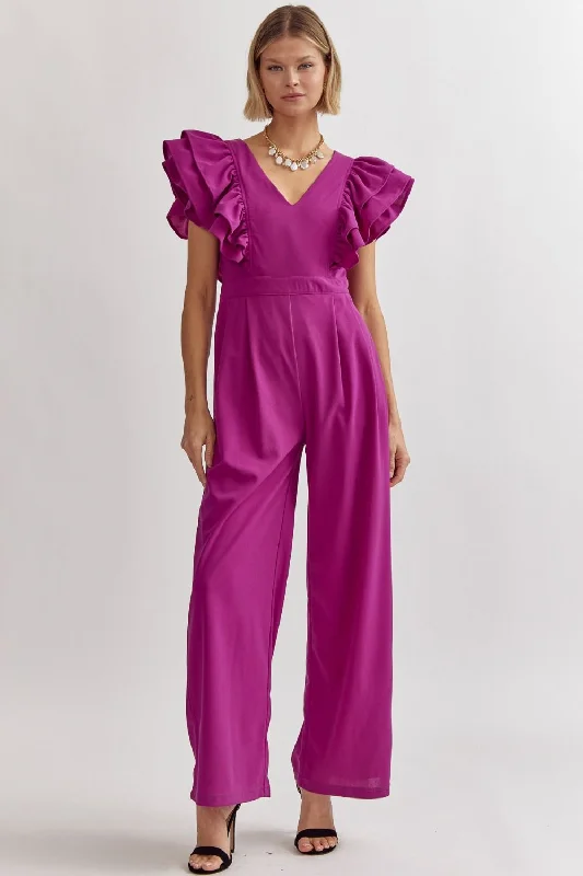 women's chic jumpsuitsViolet Ruffle Jumpsuit