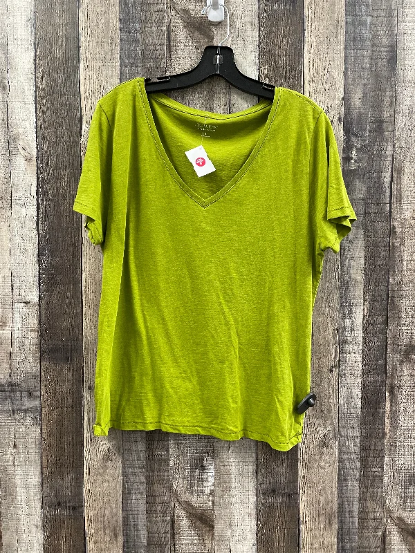 spaghetti strap women's topsTop Short Sleeve Basic By J. Crew In Green, Size: L