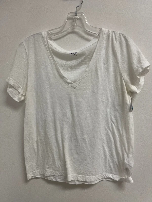 women's tops for those who want to wear versatile pieces that can be dressed up or downTop Short Sleeve Basic By Madewell In White, Size: M