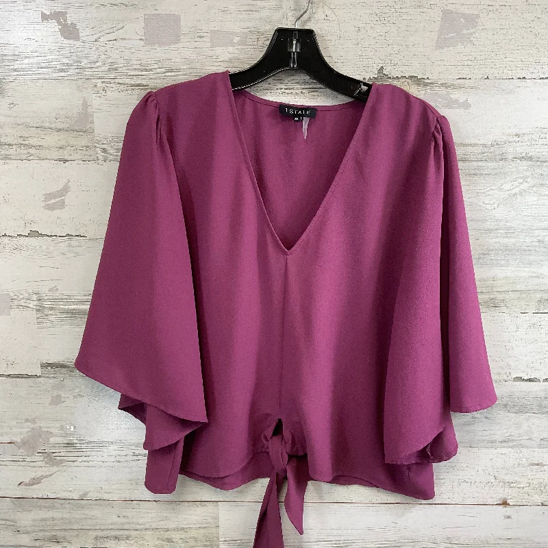 women's tops for those who want to wear versatile pieces that can be dressed up or downTop Short Sleeve By 1.state In Mauve, Size: Xl