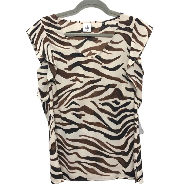 women's tops for statement-making outfitsTop Short Sleeve By Cabi In Animal Print, Size: Xs