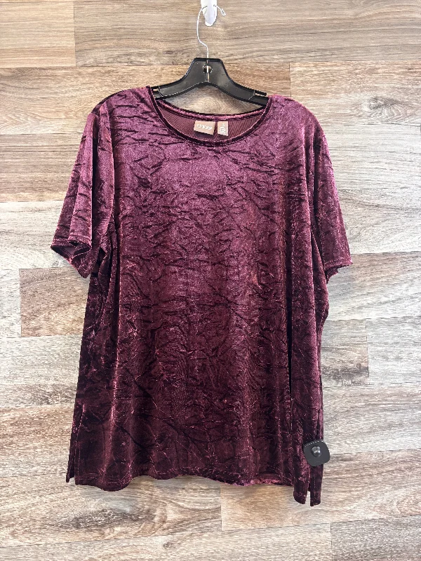 women's tops for those who love to experiment with fashionTop Short Sleeve By Chicos In Purple, Size: Xl