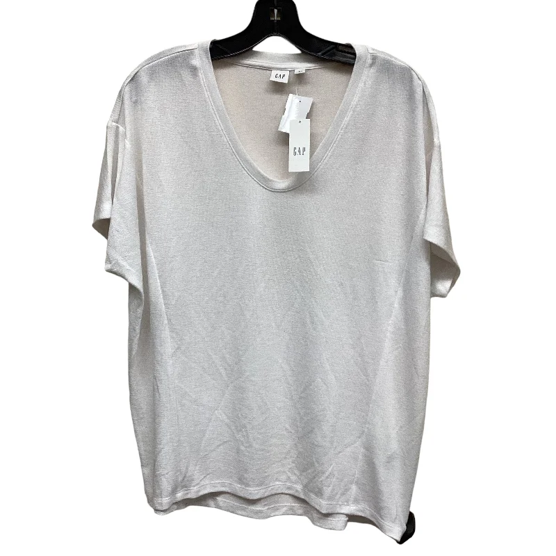 women's tops with spaghetti straps and deep V-necksTop Short Sleeve By Gap In White, Size: M