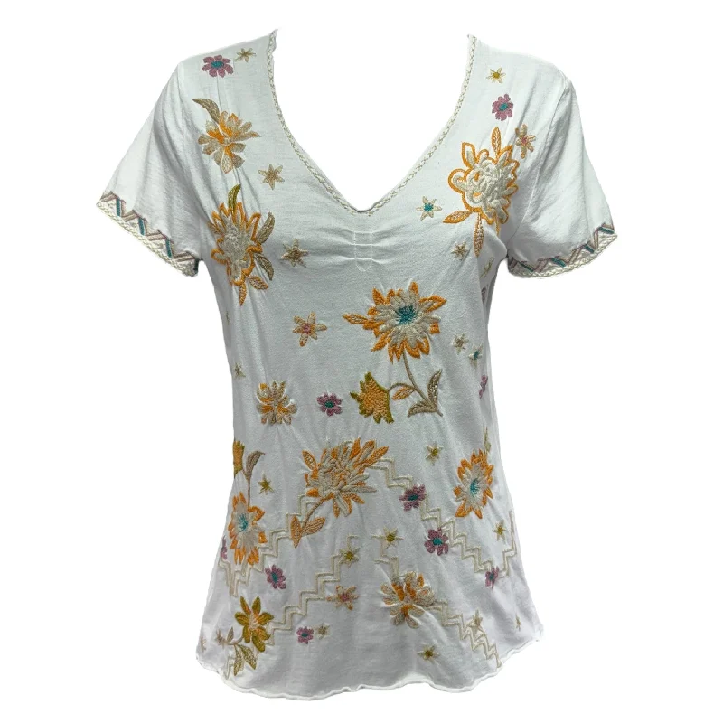 women's tops for those who want to stay cool and chic during warmer weatherElia Floral Tee Designer By Johnny Was In Floral Print, Size: XXS