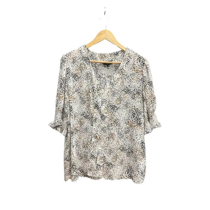 women's tops for those who want to create outfits that are both trendy and timelessTop Short Sleeve By Jones And Co In Brown & Cream, Size: 1x