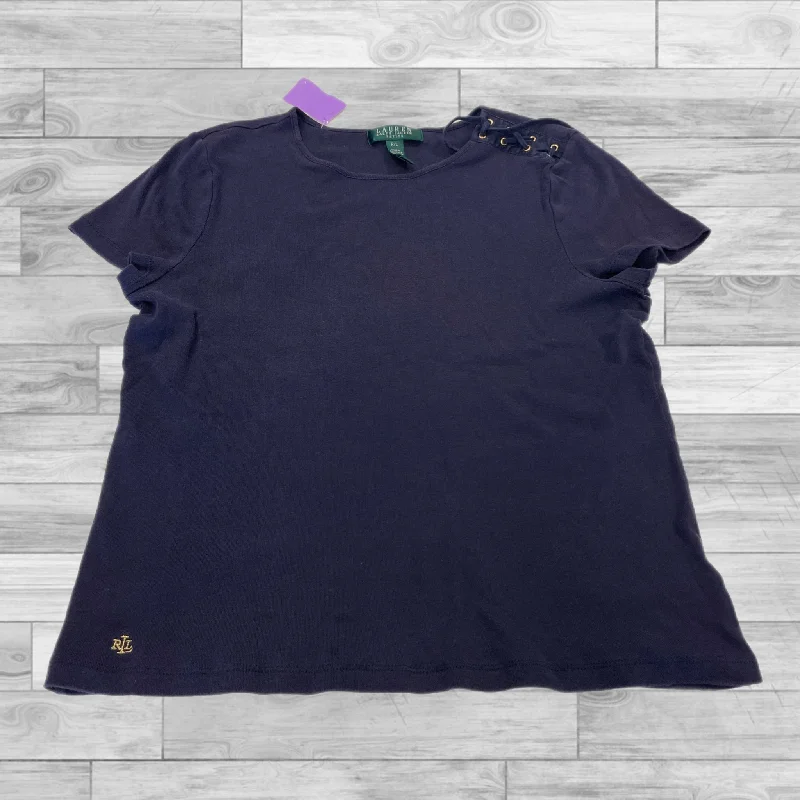 women's tops for boho-chic stylesTop Short Sleeve By Lauren By Ralph Lauren In Navy, Size: Petite L