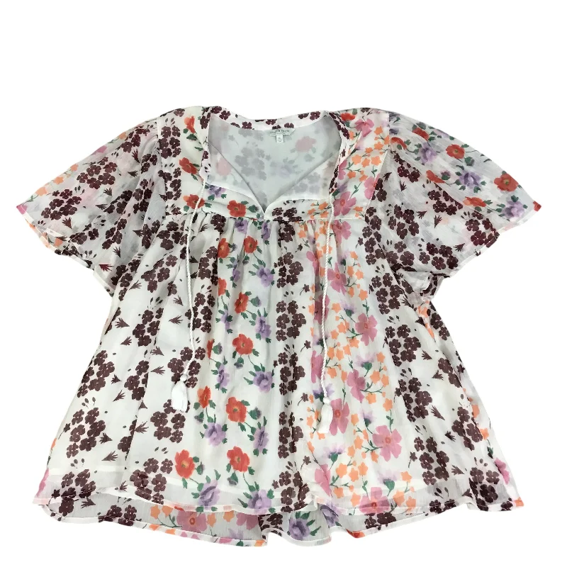 women's tops for those who want to stay on top of the latest fashion trends and wear pieces that are both stylish and on-trendTop Short Sleeve By Lucky Brand In Floral Print, Size: Xl