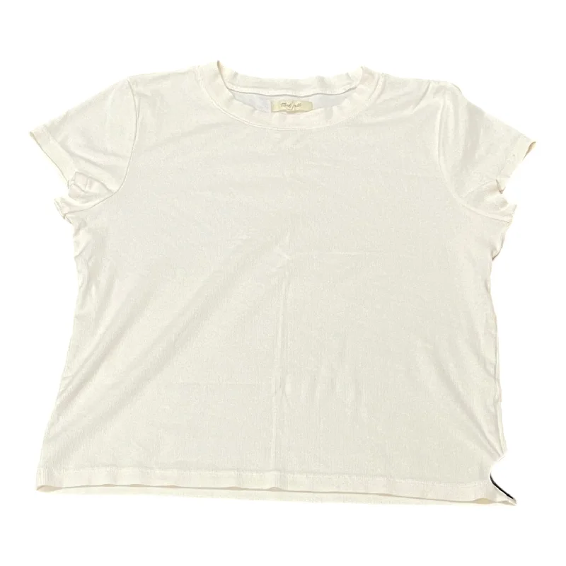 women's tops with lace-up frontsTop Short Sleeve By Madewell In Cream, Size: Xl