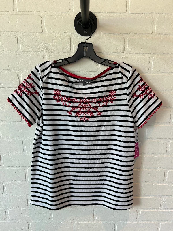 women's tops for those who love bold and vibrant colorsTop Short Sleeve By Market & Spruce In Black & White, Size: S